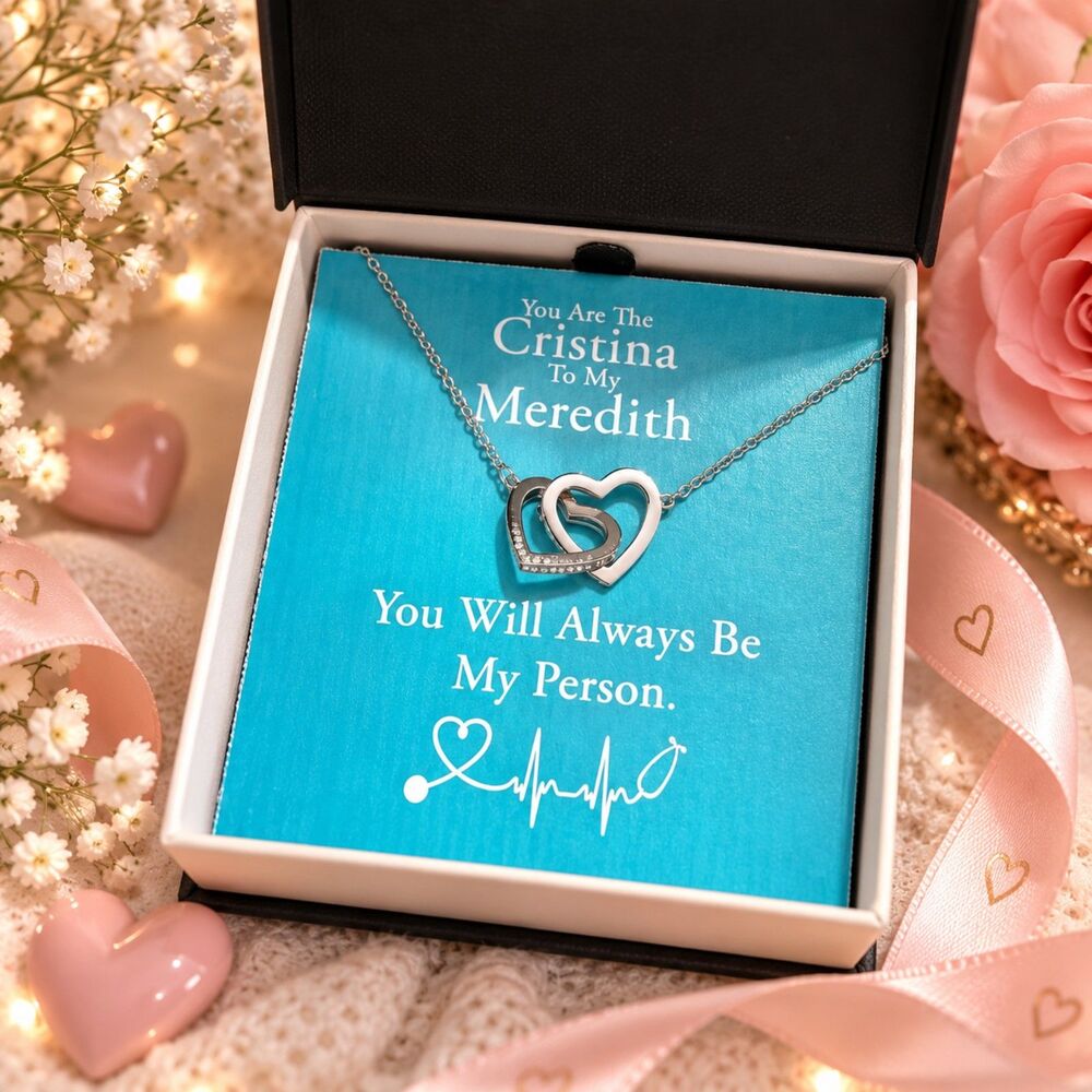 Grey’s Anatomy Cristina Meredith My Person Necklace Best Friend Heart Gift
